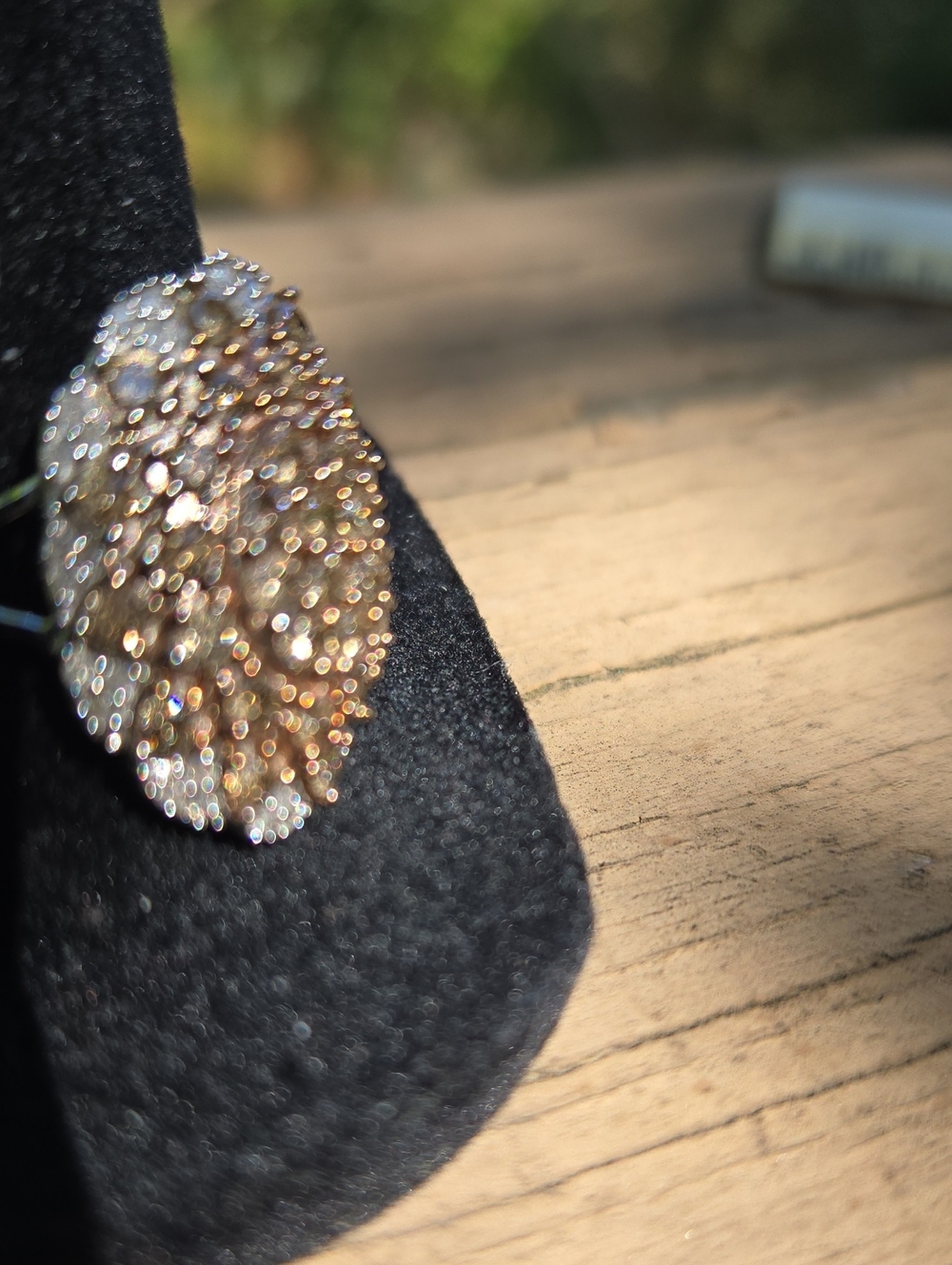 Gold Oval Pavé Crystal Cocktail Ring - 8.75
